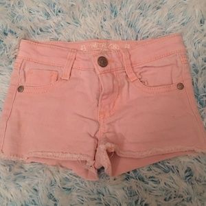 Girls Light Pink Jean Shorts